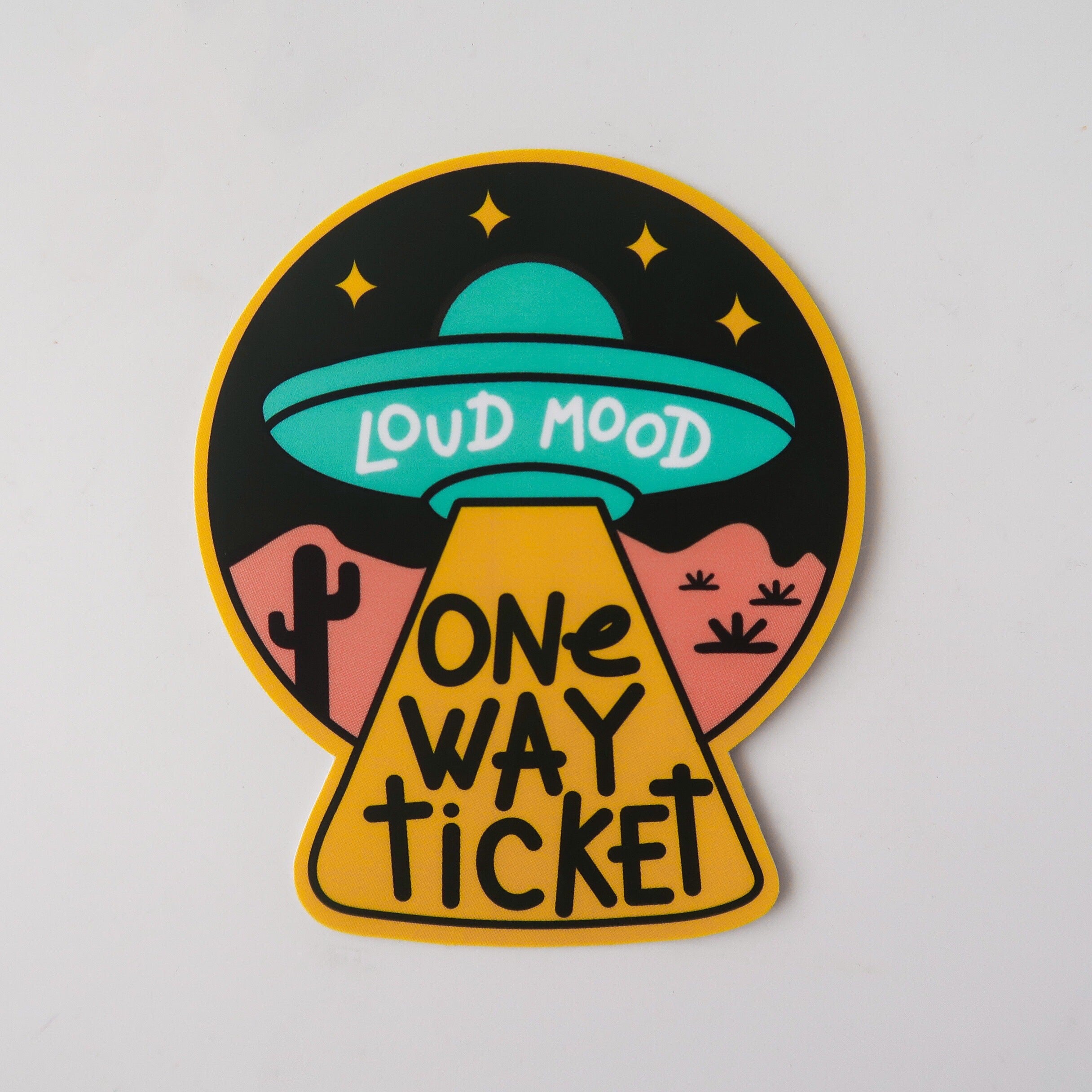 ONE WAY TICKET STICKER