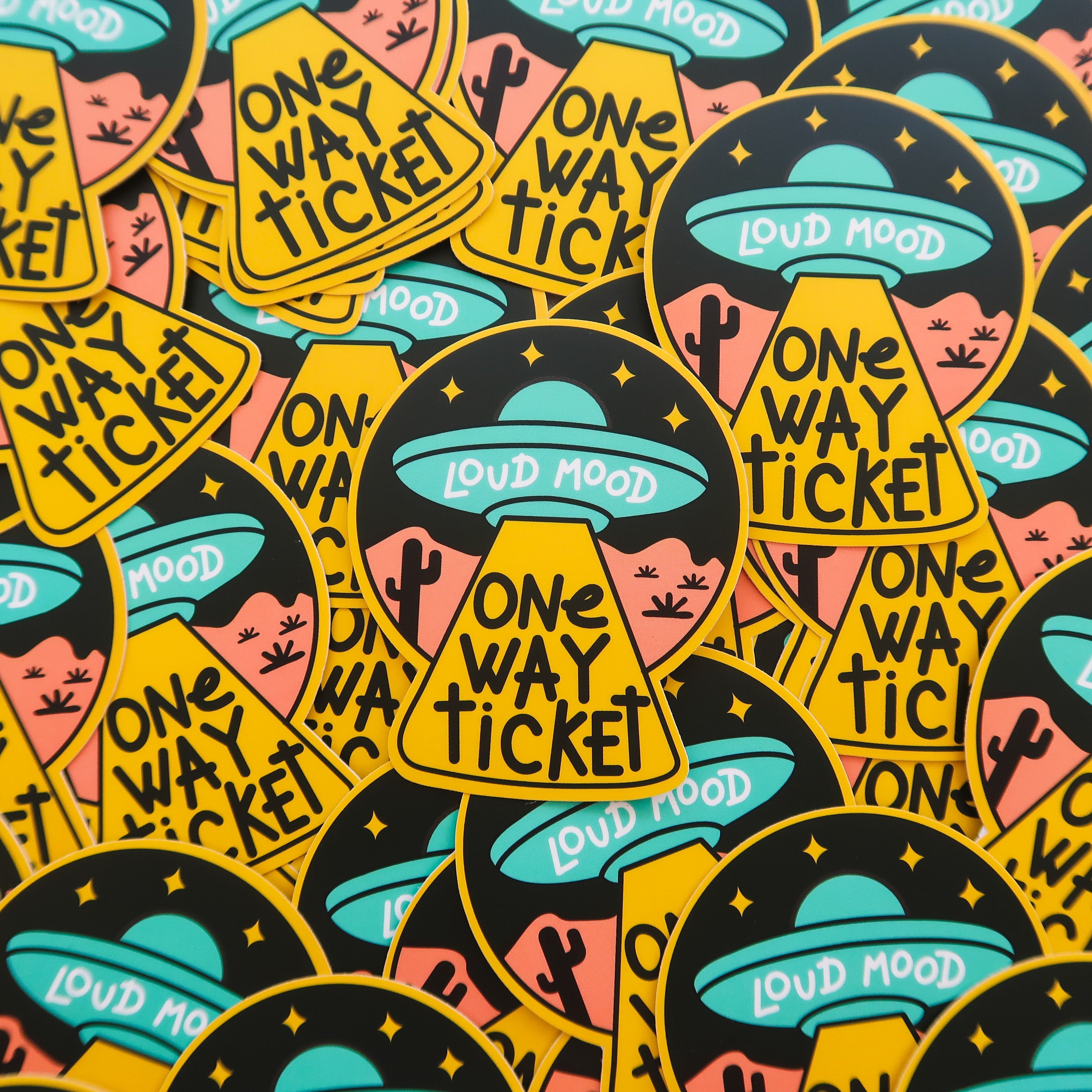 ONE WAY TICKET STICKER