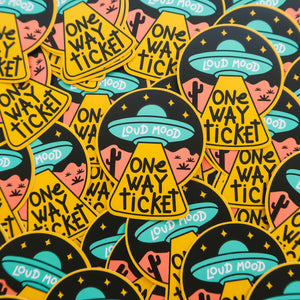 ONE WAY TICKET STICKER